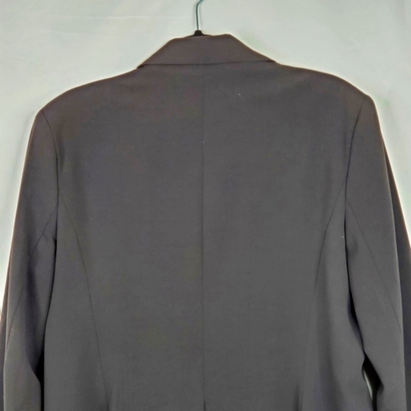 Norma Kamali Lined Black Blazer Size 16 One Button Jacket Academia Career Fall - Picture 5 of 15